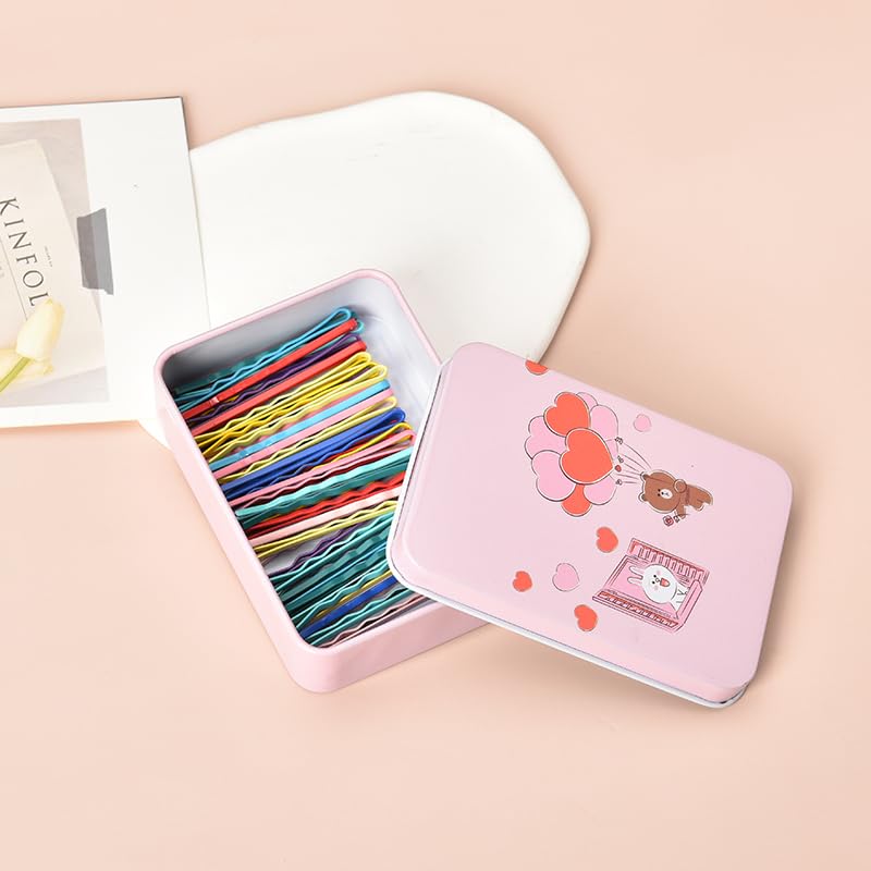 Miniatura 3 de 50 horquillas Bobby para mujer, cabello grueso y fino con pasador de dibujos animados, caja de almacenamiento, horquillas para el cabello para