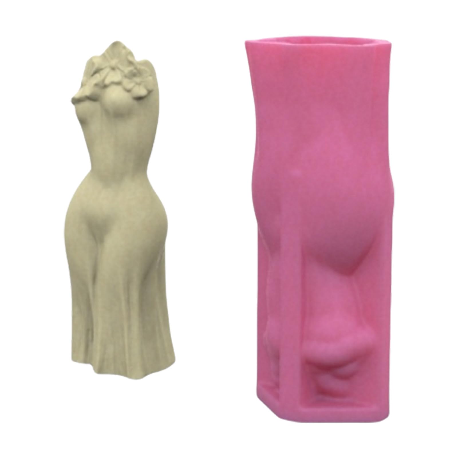 Netbiio Resin Vase Mold Flower Vase Molds Planter Mold Human Body Shape Ornament Molds for Hand-Making Flowerpot