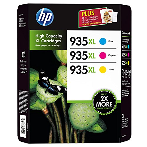 HP 935XL High Capacity Ink Cartridge Color Combo Pack - Cyan, Magenta, Yellow