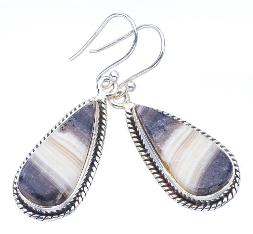 Boucles d’oreilles Calcite Zébrée en argent 925 fait main haut de gamme