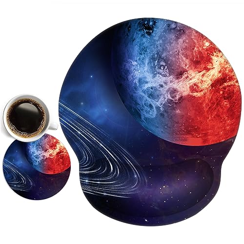 DINKY Ergonomic Mouse Pads, Cute Mouse Pad with Wrist Rest Support Gel, Non-Slip PU Base Mouse Mat with Memory Foam for Home, Office and Gaming, Easy Typing & Pain Relief-Purple