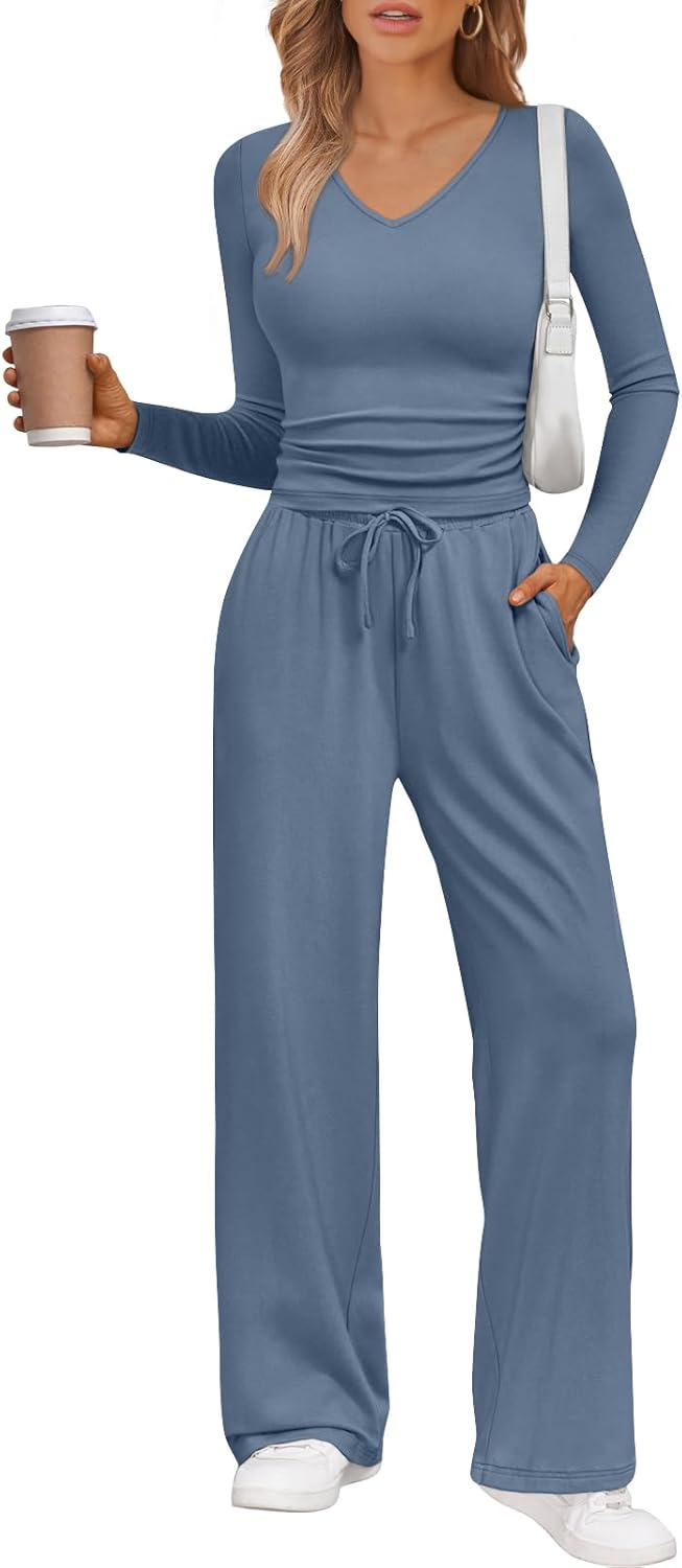 Trendy Queen 2 Piece Lounge Sets for Women Fall Outfits 2025 Fashion Two Piece Sweatsuits Business Casual Outfits Clothes