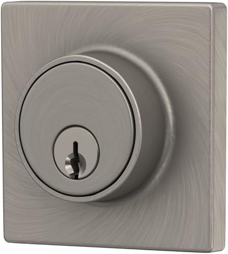 Miniatura 5 de Cerrojo de seguridad con borde cuadrado, llave de 2 lados, acabado de níquel satinado