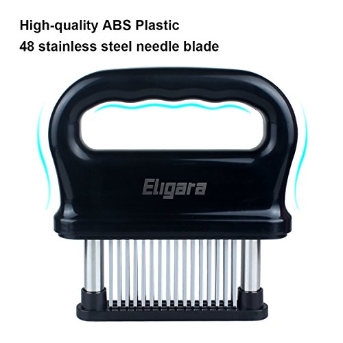 Eligara Meat Tenderizer with 48 Stainless Steel Needle Blade | Steak Tenderizer with ABS Safe Plastic, Lightweight & Durable Kitchen Cooking Tool