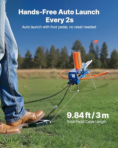 Image of VEVOR Clay Pigeon Thrower, Automatic Skeet and Trap Launcher with Adjustable Angle & Foot Pedal for Clays Throwing Shooting Sports