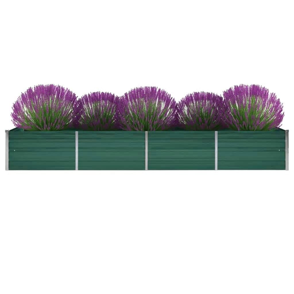 Green Galvanized Steel Raised Bed, Open Bottom, 126" x 31.5" x 17.7"