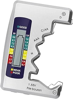 Wolfride Battery Checker Tester Universal Battery Tester 9v Battery Tester Digital Display for AAA AA C D N 9V Battery 1.55V Button Cell