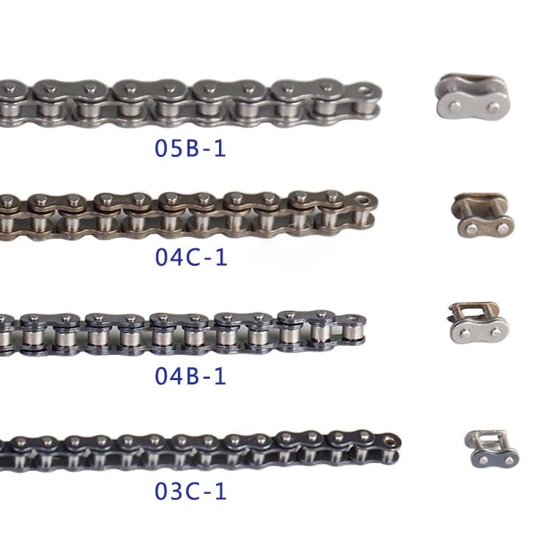 Generic 1PCS 1/1.5/5 Meter Long Small Industrial Drive Chain, Single Row Transmission Chain 03C 04B 04C 05B MINGPING (Size : 04B-1 1Meter)