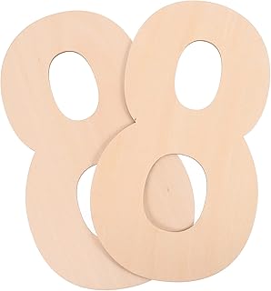 2pcs Oversized Number Plate Wood Decor Wood Crafts for Mailbox Decor Number 4 Number 2 Address Numbers Plaque Party Decor Wood Number Zero Signs Unfinished Wooden Signs