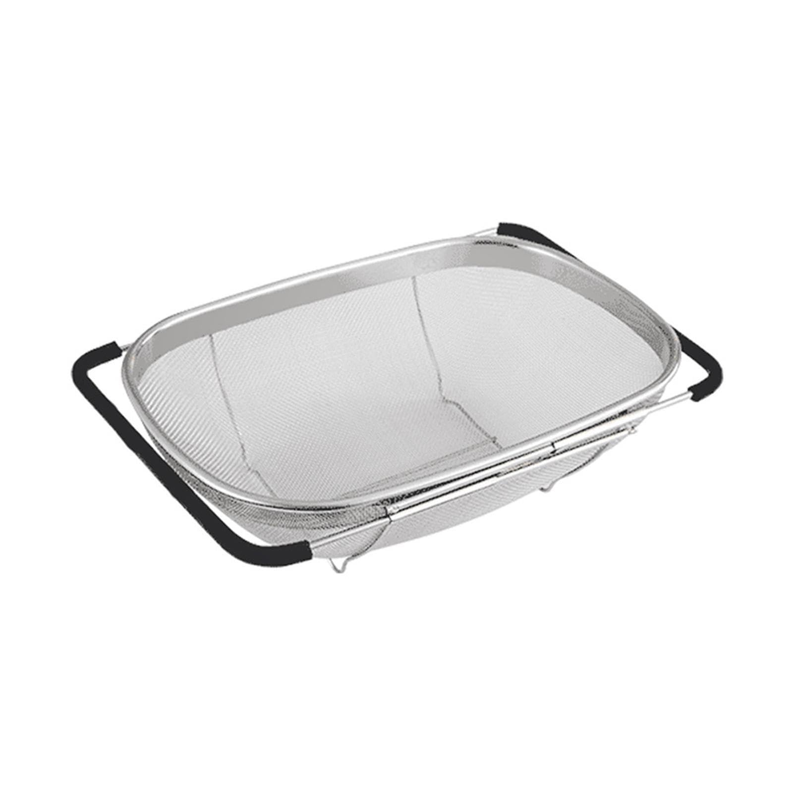 PIXZCSA Collapsible Drain Rack Stainless Steel for Efficient Straining Rinsing Fruits and Vegetables Kitchen Strong Load Bearing Stainless Steel Sink Drain, 24x34x11cm