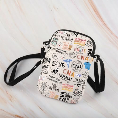WCGXKO CNA Crossbody Bag Certified Nursing Assistant Sayings Inspired Nurse Gift CNA Student Gift3