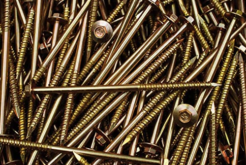 75 PCS Hex Flange Head 1/4 x 5 Concrete Masonry Screws Yellow Zinc Tapcon for DIY Real Men