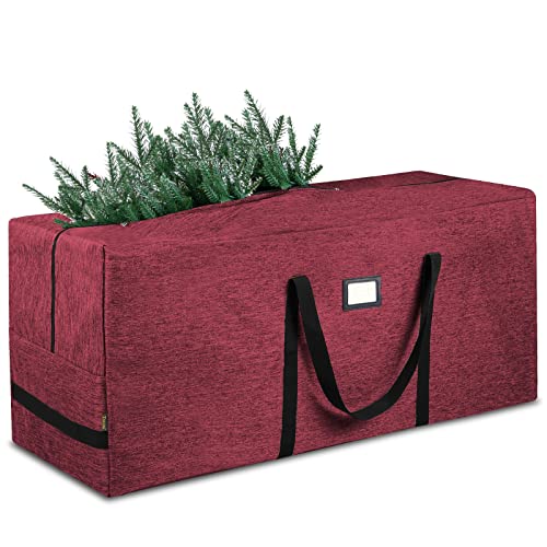 Baleine 9 Ft Christmas Tree Storage Bag, Heavy Duty 900D Oxford Fabric With Reinforced Handles And Dual Zippers Wide Opening, Extra Large Storage Container For Trees And Decorations (Red) #TOP4