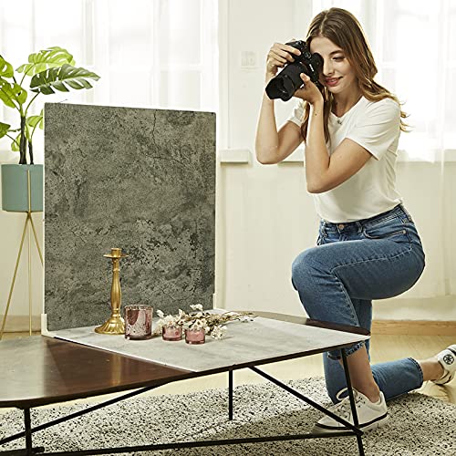 Image of 2 PCS Photo Backdrop Boards for Flat Lay, Food Photography Background 24x24 Inch, BEIYANG (Light Gray+Dark Gray)