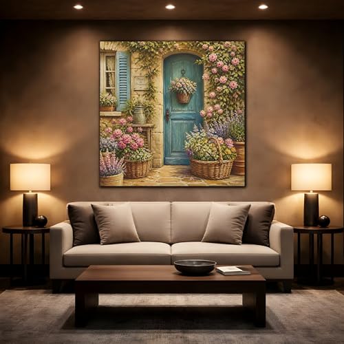 Toile florale bleue Nature Flowered Door pour évader l'esprit - 2