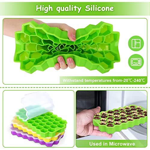 MOSOTECH Stampo Ghiaccio Silicone con Coperchio - 3 Pezzi Stampi Per Ghiaccio, Rilascio Facile per Ghiaccio - può Essere Utilizzato in Congelatore e Forno - immagine 5