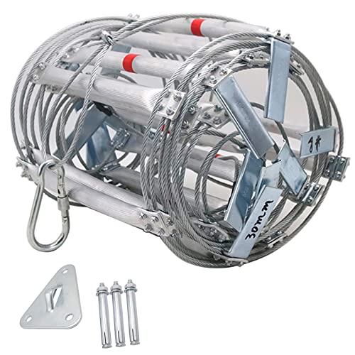 SHENUZ Échelles, Échelle de Sauvetage, Échelle de Corde de Fuite de Secours d'urgence, en Alliage D'aluminium Adultes S'échappent de La Fenêtre et du Balcon, Capacité de 300Kg,12m/39ft