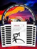 Reflektoren-Aufkleber fürs Fahrrad - 40 Streifen im Set - optimal für 27,5 28 und 29 Zoll Felgen – Farbe schwarz (weiß reflektierend) – hochwertige Sticker aus robuster Qualitäts-Reflexfolie