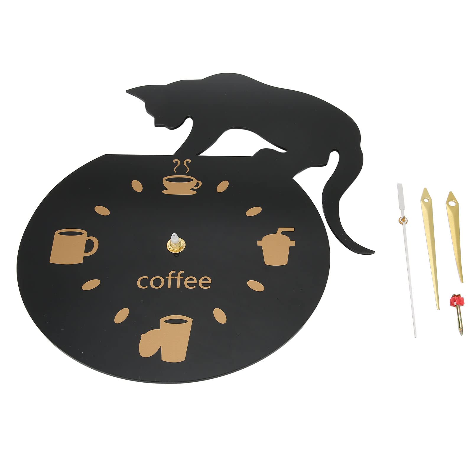 Horloge murale de cuisine acrylique Ejoyous 3D café chat