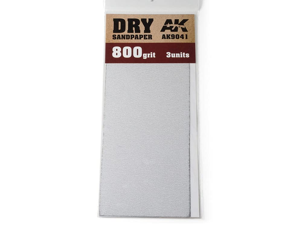 Ak Interactive Ak Ak9041 Dry Sandpaper 800 Grit (3Pcs)