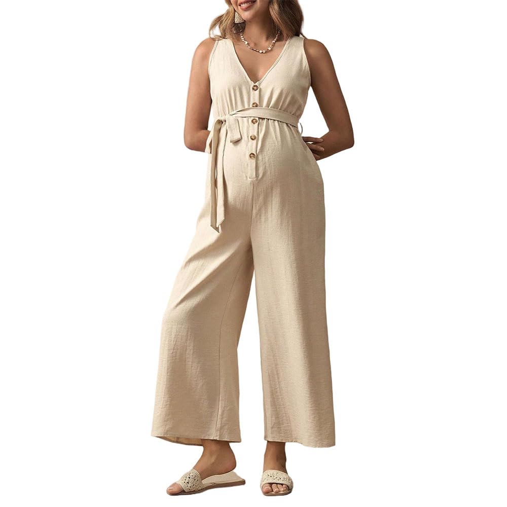 Salopette Premaman Donna Elegante,Moda Tuta Premaman Donna Pantaloni Larghi Lunghi Comoda Jumpsuit Playsuit Overall Gamba Larga Casual per Maternità