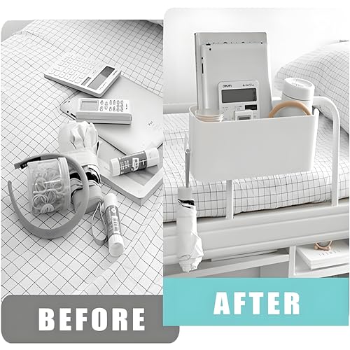 Kiswleon Bett Organizer Zum Einhängen,Wickeltisch Organizer Zum Anhängen Mit 2 Abnehmbarer Haken,Bettablage Zum Einhängen,Wickeltisch Zubehör für Nachttisch,Kinderbett
