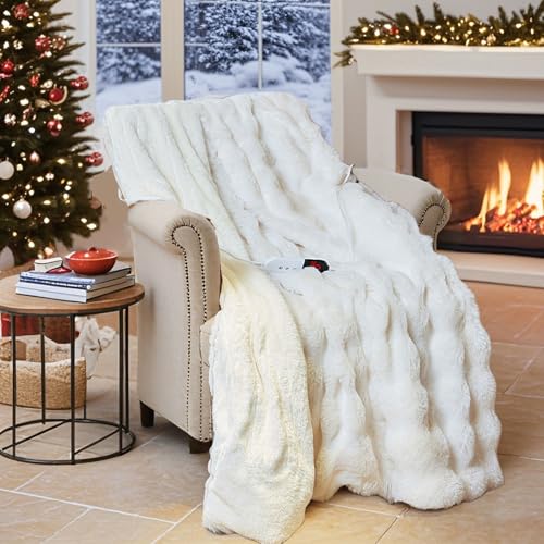 AEPINBH Heated Blanket Throw with 6 Fast Heating Levels,4 Hours