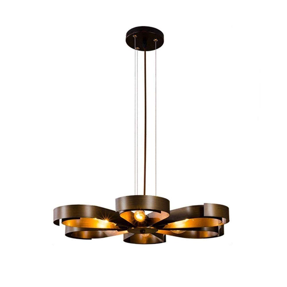 Abinlina Antique Color Vintage Industrial Chandelier - Adjustable Multi-Head Iron Ceiling Lamp For Home And Cafe(Antique Color)