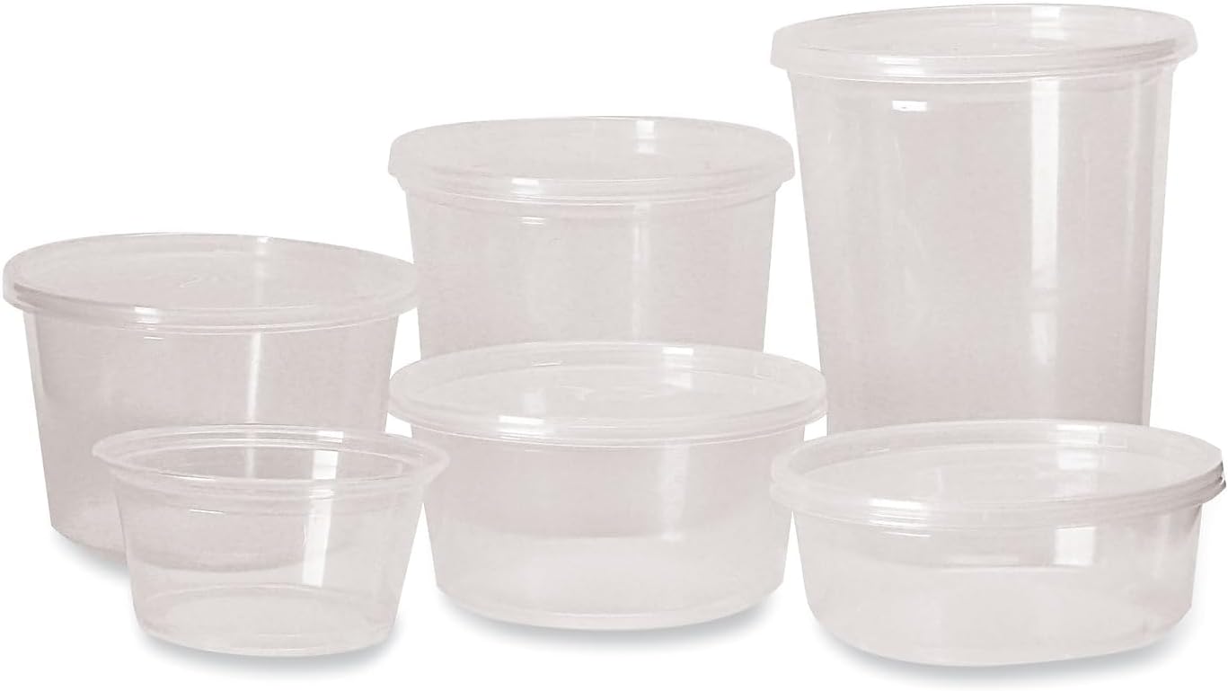 Fabri-Kal Microwavable Deli Containers, 12 oz, 4.6 Diameter x 2.3 h, Clear, Plastic, 500/Carton