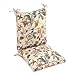 Set of 4 Outdoor Dining Chair Cushions, Comfort Patio Seating Cushions, 44 x21x4.5 inch, Single Welt and Zipper, (4, Khaki Floral Essence)