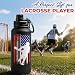 TAMUNBEE Lacrosse Water Bottle 32oz, Funny Lacrosse Gifts Eat Sleep Lacrosse Repeat, Gifts for Lacrosse Players, Sports Water Bottle for Men Women Boys Girls, Insulated Gym Bottle