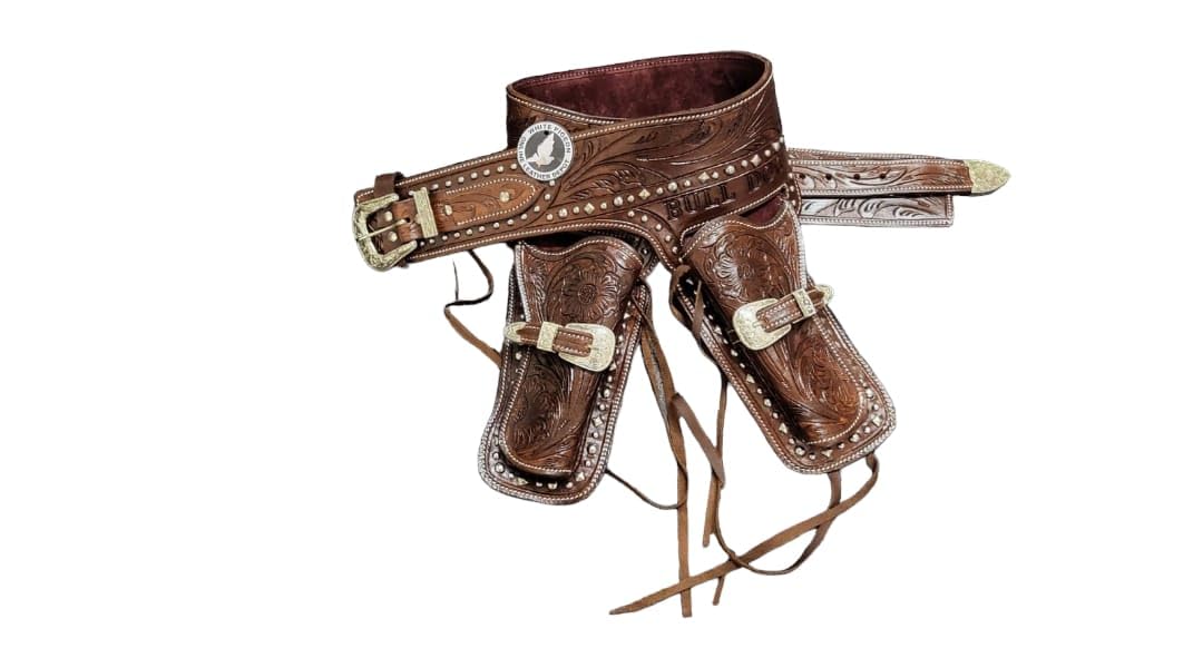 Western Leather Cartridge Belt Ammo Loops Cowboy Leather Revolver Pistol Holster Gun Case Cover 44 45. (Tan Left Hand, Size 1 (30