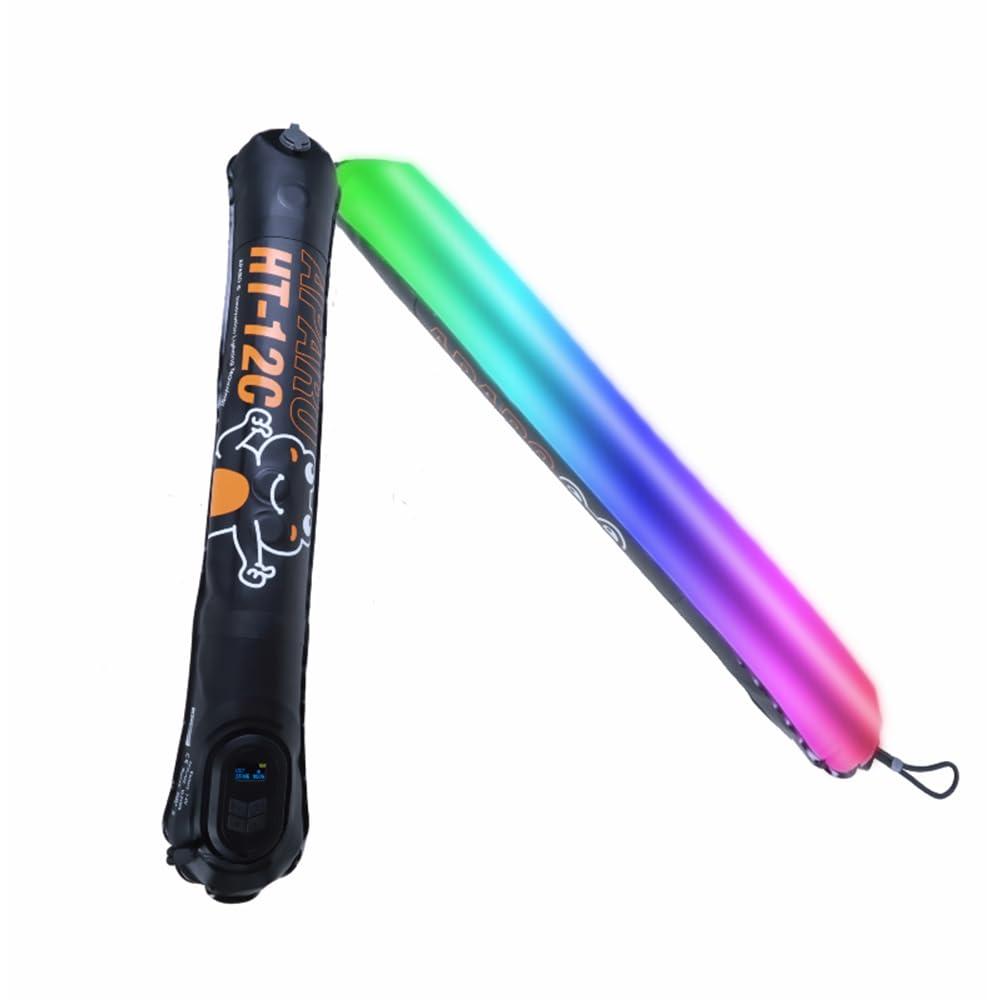 HELEMIY H-12C Inflatable RGB Video Light Wand 12W Handheld Air Column LED Light Stick 2500K-6500K Dimmable 20 FX Scene Lighting Effects Built-in Battery Adsorption for Product Portrait