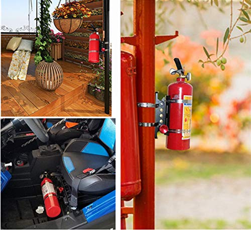 Adjustable Fire Extinguisher Holder Mount With 4 Clamps Compatible With For Jeep Wrangler Utv Polaris Rzr Ranger, Aluminum-1-Year Warranty #TOP1