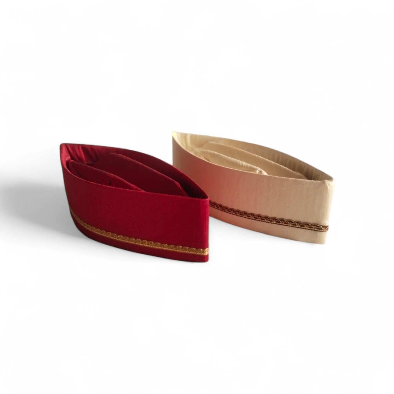 Dupion Silk Traditional Topi, Cap, Turban for Wedding, Pooja and Traditional Function Pack of 2-image-44