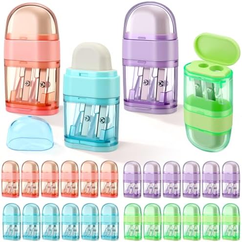 Cute Sharpener For Kids, Small Cartoon Handheld Pencil Sharpener, Colored Smile Manual Pencil Novelty Cutter Accessory Office Fun Kawaii Back To School Supplies For Children Students (Pack Of 21 - View #7