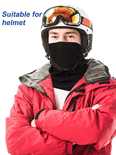 Satinior 6 Pack Winter Fleece Neck Warmer Neck Gaiter Skiing Windproof Ski Neck Gaiter For Unisex (Black, Blue, Grey) #TOP6
