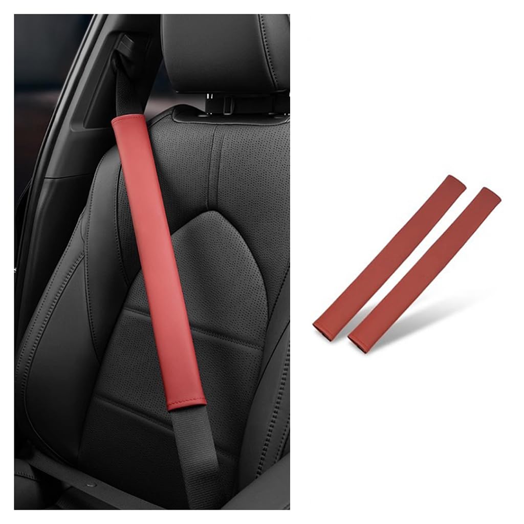2 Piezas Almohadilla Cinturon Coche para Toyota Corolla 2019-2025, Comodidad Suave Que Ayuda a Proteger el Cuello y el Hombro del Accesorios,B-Red