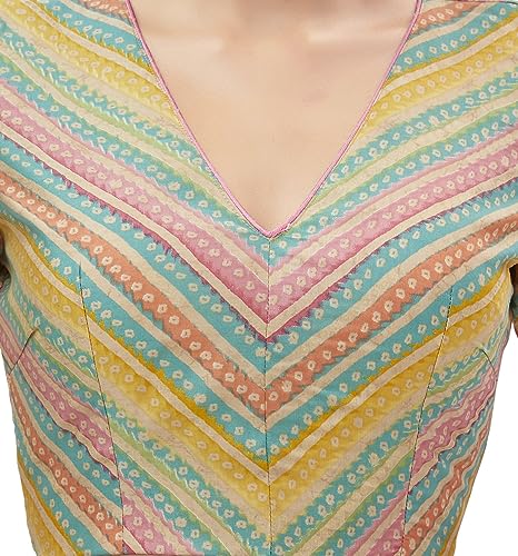 Image of Studio Shringaar Women's Crepe Elbow Length Sleeves Printed Readymade Saree Blouse