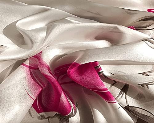Image of Floral Printed Silk stole | silk Scarf for Women | stylish silk stole for women | Soft Lightweight Stole, Shawl & Neck Wrap | Scarf for Wedding, Party, Travel & Casual Wear