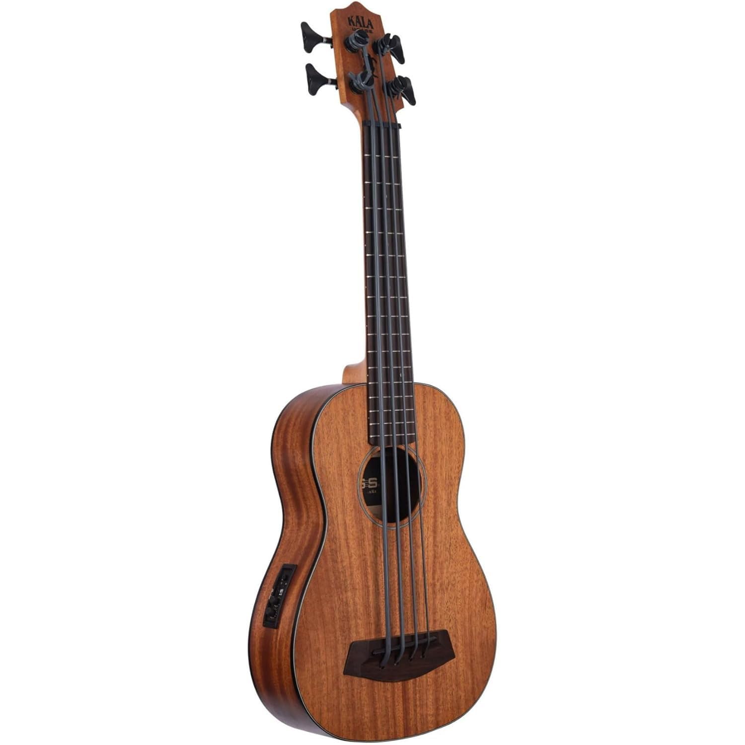 Kala UBASS-RMBL-FS Ukulele Basso Acustico Elettrificato Mogano Satinato/Custodia