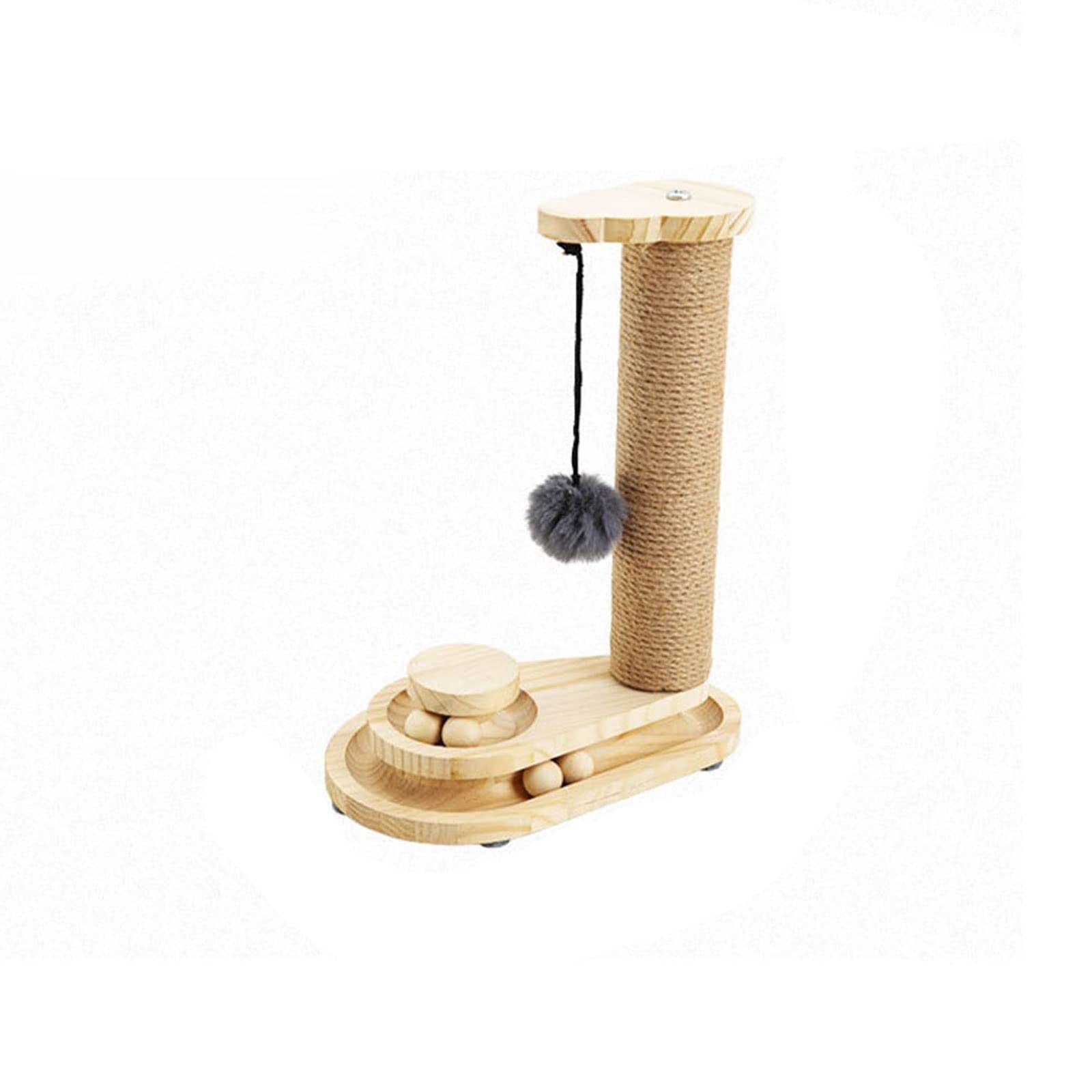 YOIQI Cat Scratching Tree， Cat Supplies Cat Toys Bite-resistant Anti-boring Feather Sisal Solid Wood Cat Tree Cat Climbing Frame Cat Entertainment Supplies