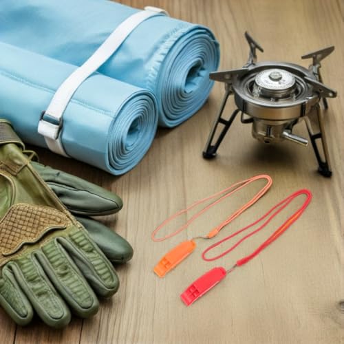 Didiseaon 16 piezas Silbatos plásticos de emergencia con cordones miniatura 6