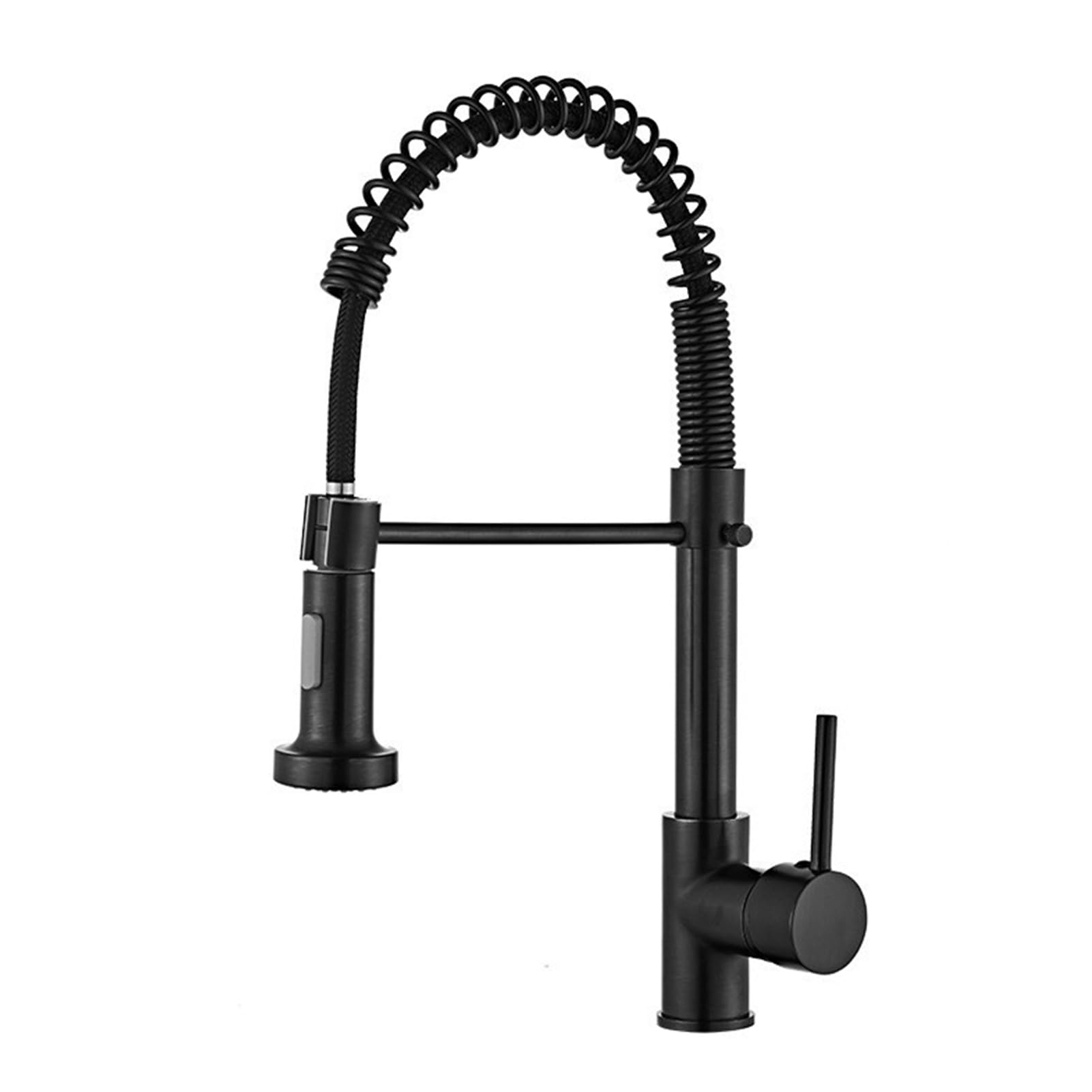 Robinet d'évier de cuisine en acier inoxydable noir avec douchette extractible