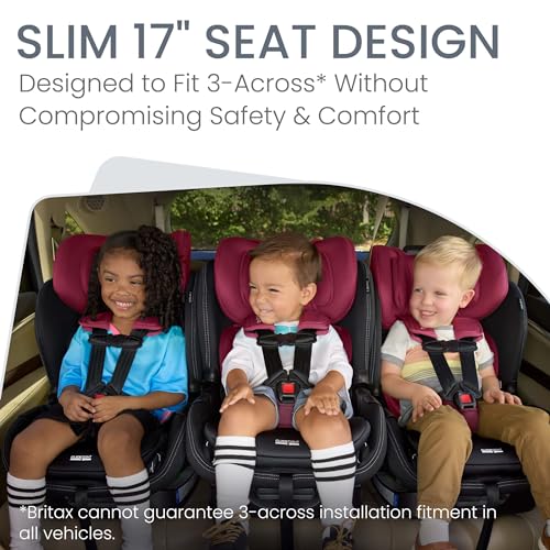 Image of Britax Poplar S Convertible Car Seat, 2-in-1 Car Seat with Slim 17-Inch Design, ClickTight Technology, Ruby Onyx