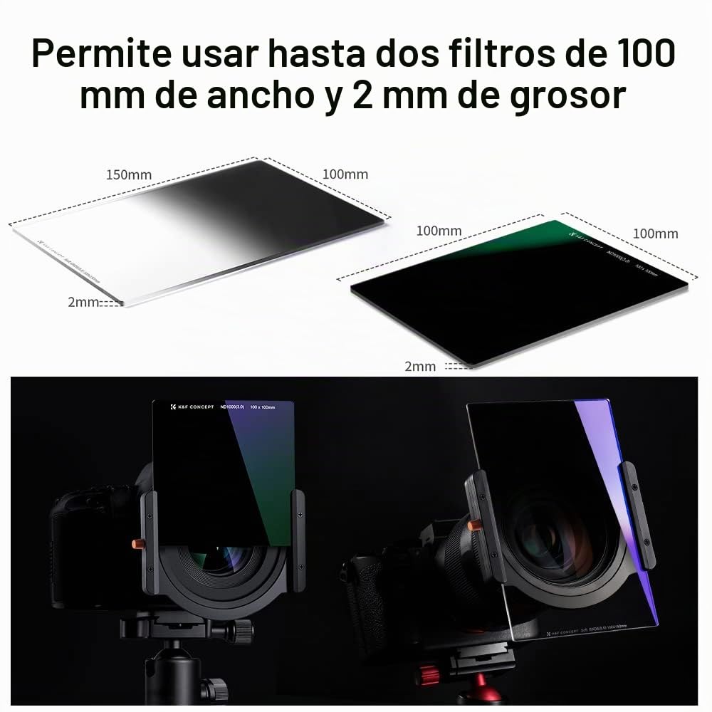 K&F CONCEPT Nano-X Portafiltro de Metal para Nano-X Filtro Cuadrado Soporte de Filtro con 8 Anillos Adaptadores para Nano-X Filtros