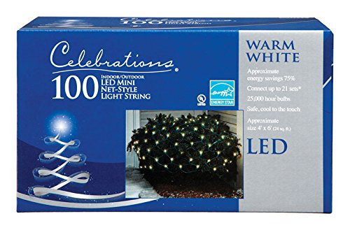 Celebrations 40805-71 Led Net Lights, 4' L X 6' W, 100 Warm White