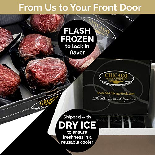 Chicago Steak Angus Steak Set - Have A Taste Of Prime Beef! – Gourmet Food Sampler – 8 Cuts/16 Burger Patties - Includes Filet Mignon Steaks, Sirloin, Ribeye, Flat Iron Steak, Marinated Chicken #TOP5