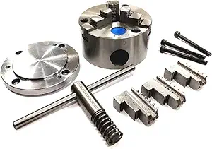 Illuminate Tools 100 MM 3 Jaw Self Centering Chuck & Back Plate with 3 set T- Nuts Quality Machine Tools