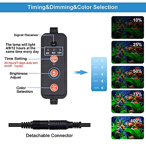 Lumière d'aquarium LED RVB programmable avec cycle lever et coucher du soleil 71 cm